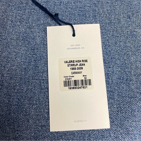 Citizens of Humanity Blue Valerie High Rise Tapered Stirrup Jean size 30 NWT - Picture 6 of 7